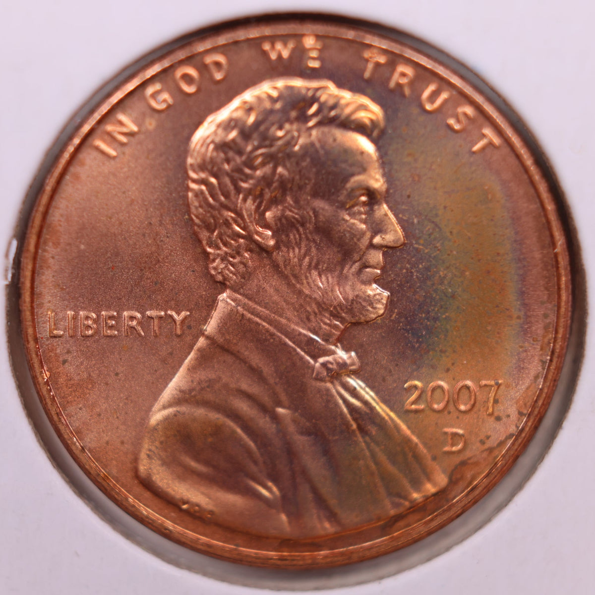 2007-D Lincoln Memorial Cent, Uncirculated Coin, Store #CT1801