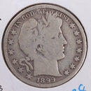 1899 Barber Silver Half Dollar, Very Good Circulated Coin, Store