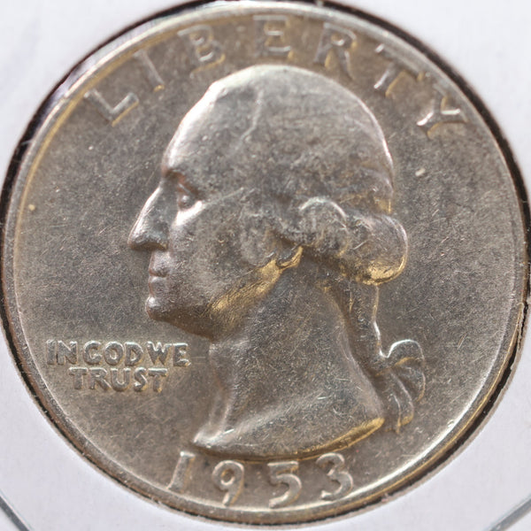 1953-D Washington Quarter, About Uncirculated Coin, Store #QR1030