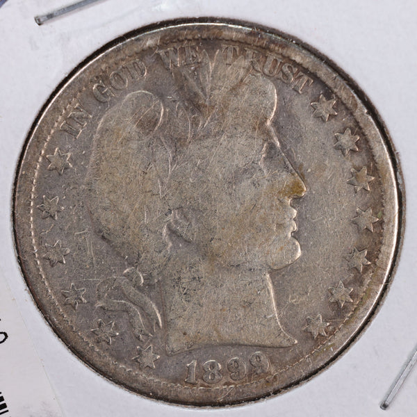 1899-O Barber Silver Half Dollar., Very Good., Circulated Coin., Store #HR024
