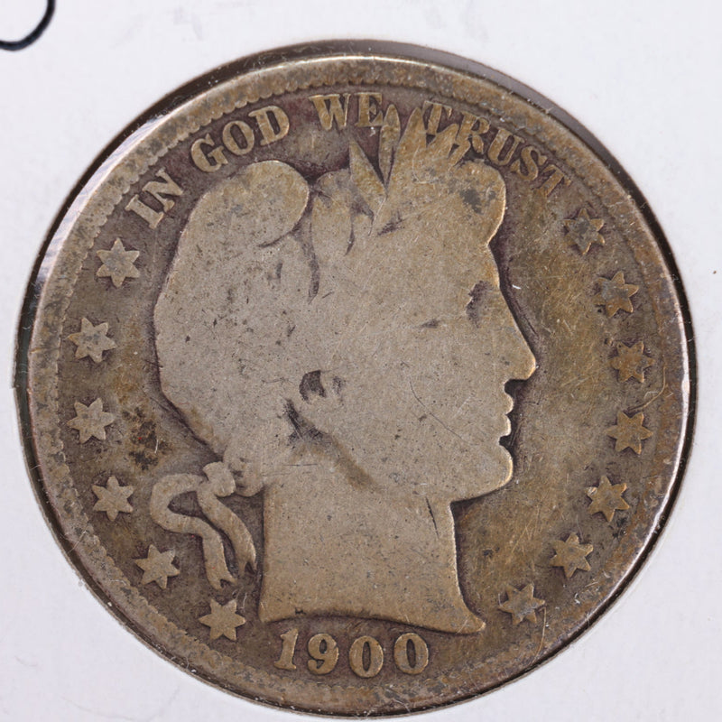 1900 Barber Silver Half Dollar., Very Good., Circulated Coin., Store