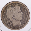 1900 Barber Silver Half Dollar, Very Good Circulated Coin, Store