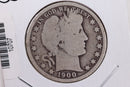 1900-O Barber Silver Half Dollar., Good., Circulated Coin., Store