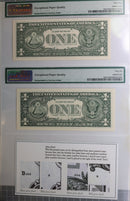 1995 $1, Web Federal Reserve, 2 Note Graded Deal! PMG CU-65/66, Store