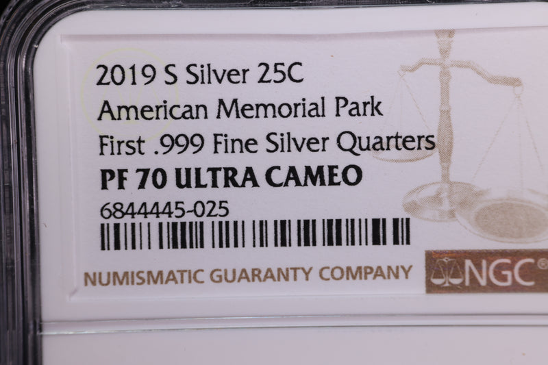 2019-S National Park Silver Proof Quarter, NGC Certified, Store Sale