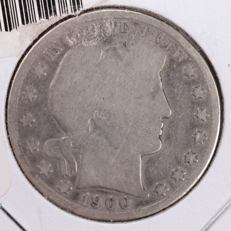 1900-S Barber Silver Half Dollar, Good Circulated Coin, Store