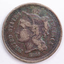 1868 Three Cent Copper Nickel, Abt Good Circulated Coin, Store