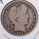 1901 Barber Silver Half Dollar, Good Circulated Coin, Store