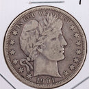 1901 Barber Silver Half Dollar., Very Fine., Circulated Coin., Store