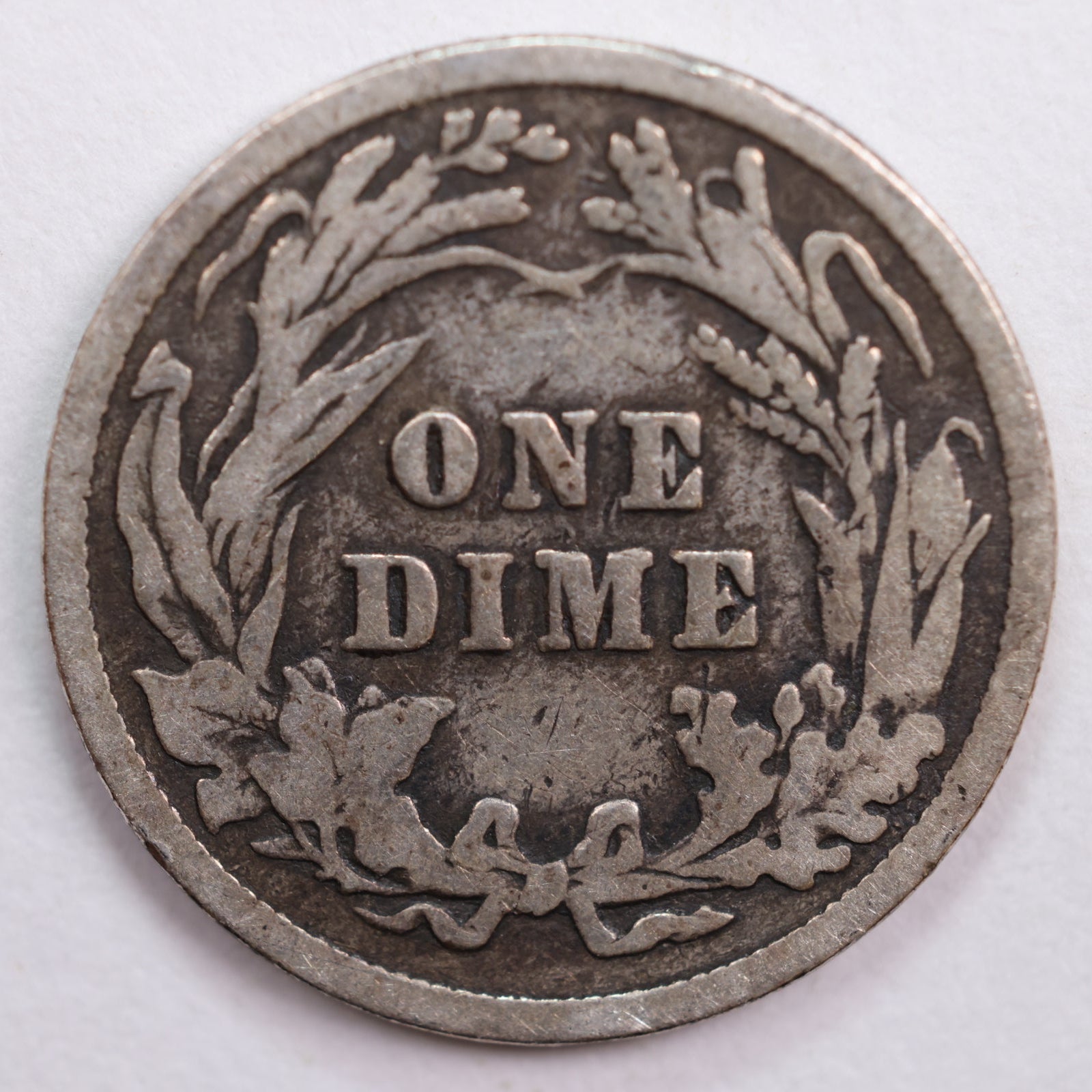 1908 Barber Silver Dime, Very Good Circulated Coin, Store #DE0525
