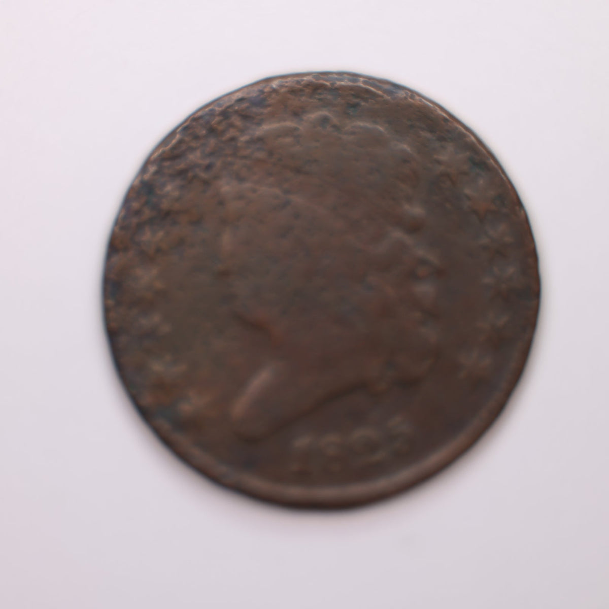 1825 Classic Head Half Cent, Very Good (Damaged), Circulated Coin Store #HT0017.