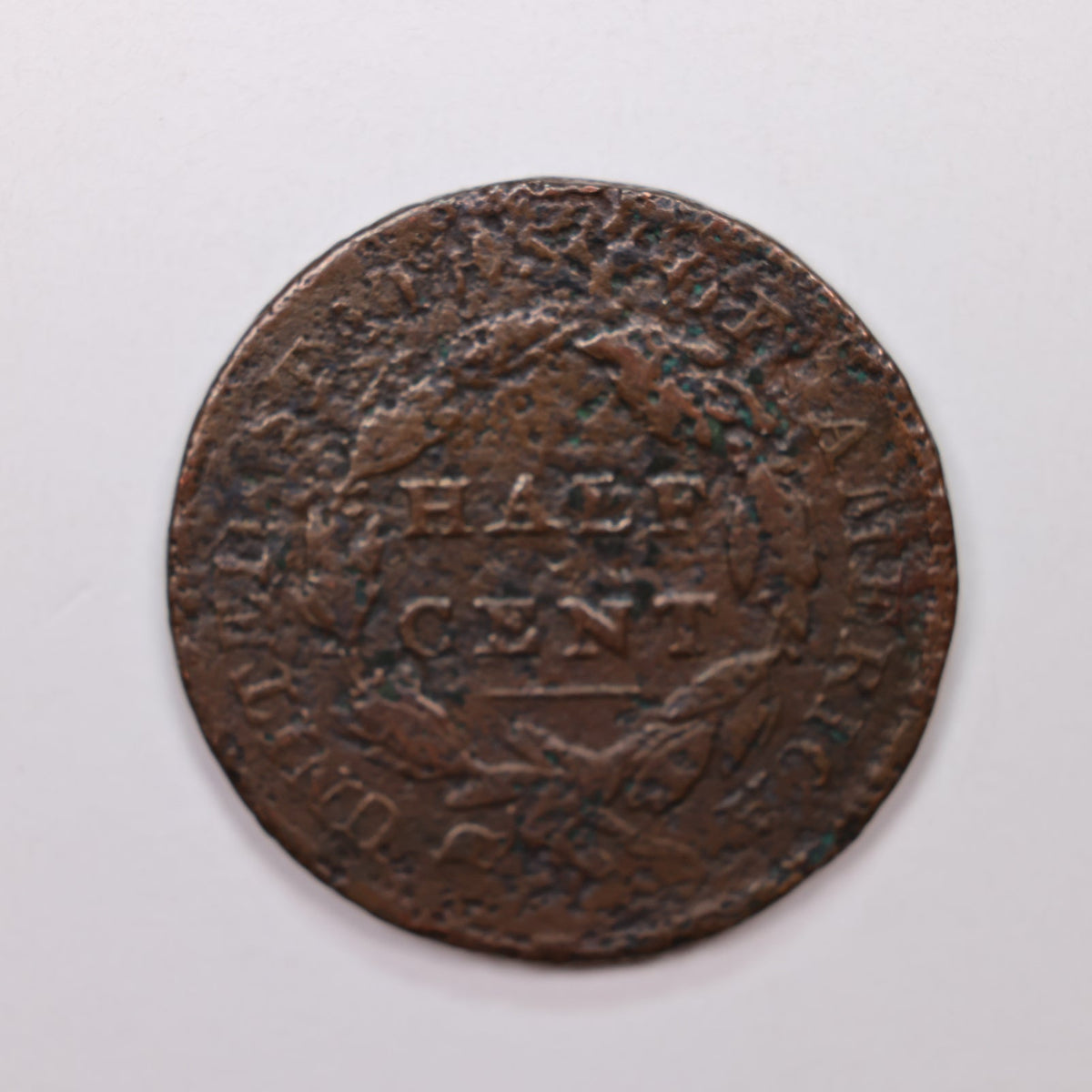 1825 Classic Head Half Cent, Very Good (Damaged), Circulated Coin Store #HT0017.