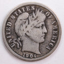 1904 Barber Silver Dime, Fine Circulated Coin, Store