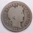 1893-O Barber Silver Dime, Good Circulated Coin, Store