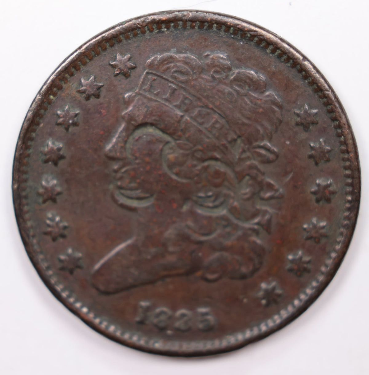 1825 Classic Head Half-Cent, Very Fine Detailed Circulated Coin Store #HT0038.