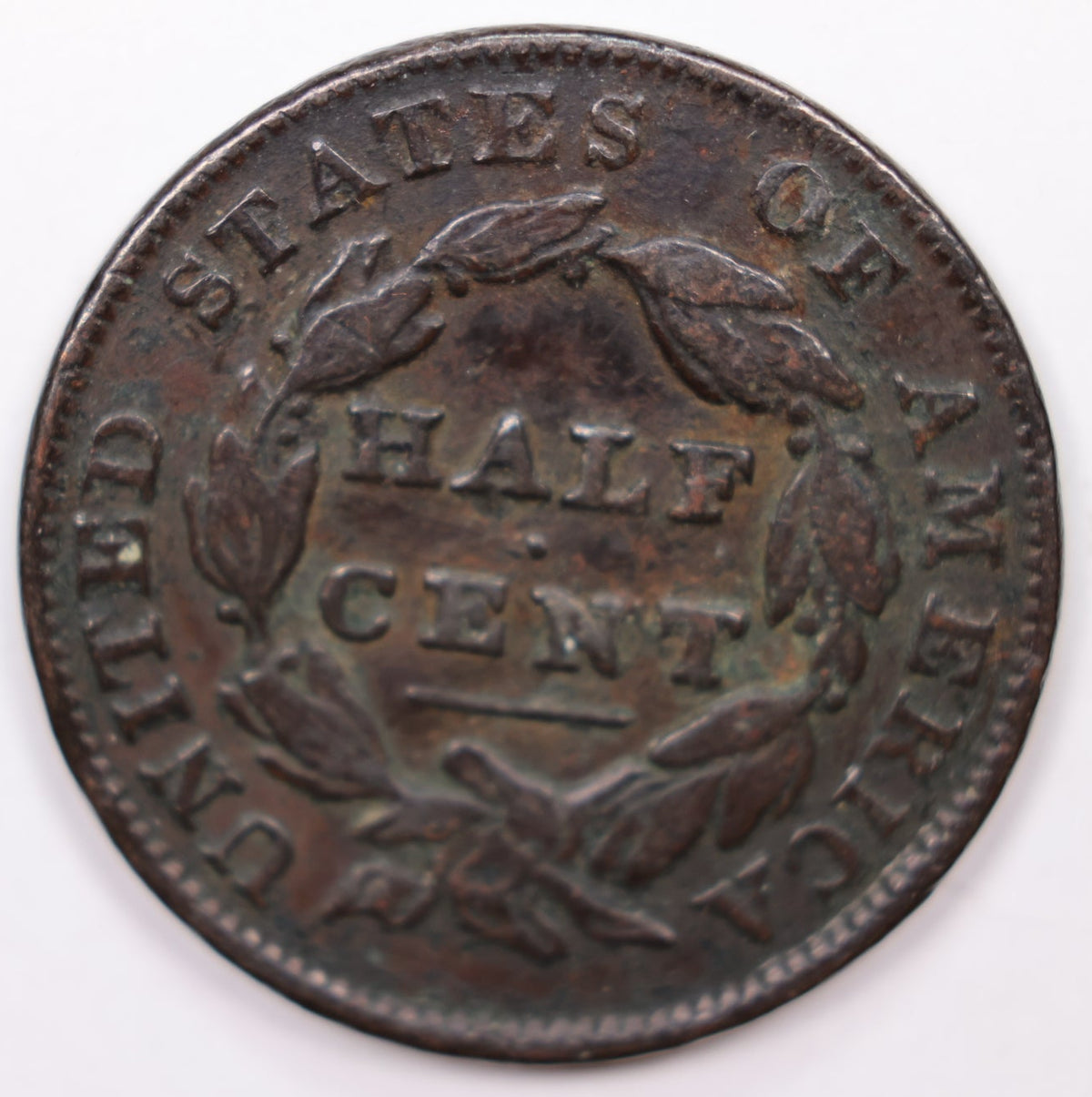 1825 Classic Head Half-Cent, Very Fine Detailed Circulated Coin Store #HT0038.