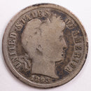 1893-S Barber Silver Dime, Very Good Circulated Coin, Store