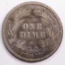 1893-S Barber Silver Dime, Very Good Circulated Coin, Store