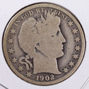 1902 Barber Silver Half Dollar., Very Good., Circulated Coin., Store