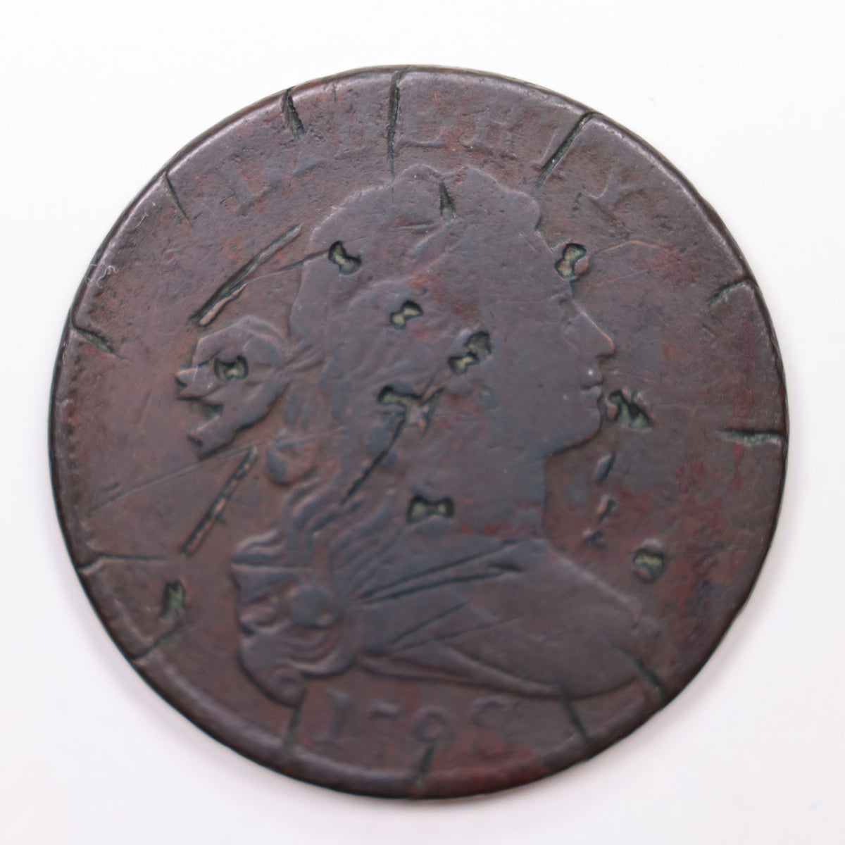 1798 Draped Bust Cent, Very Good Details, Circulated Coin. Store #CT016.