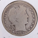 1902 Barber Silver Half Dollar, Good Circulated Coin, Store