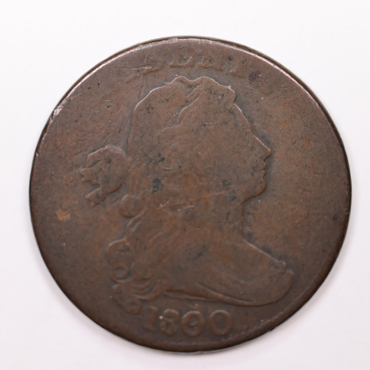 1800/79 Draped Bust Cent, Over Date, Very Good Circulated Coin. Store #CT019.
