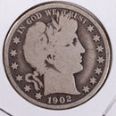 1902 Barber Silver Half Dollar., Very Good., Circulated Coin., Store