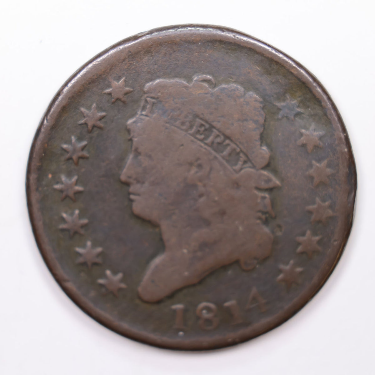 1814 Classic Head Large Cent, Good Detailed Circulated Coin, Store #CT022.