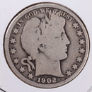1902 Barber Silver Half Dollar., Very Good., Circulated Coin., Store