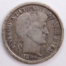 1896 Barber Silver Dime, Very Good Circulated Coin, Store
