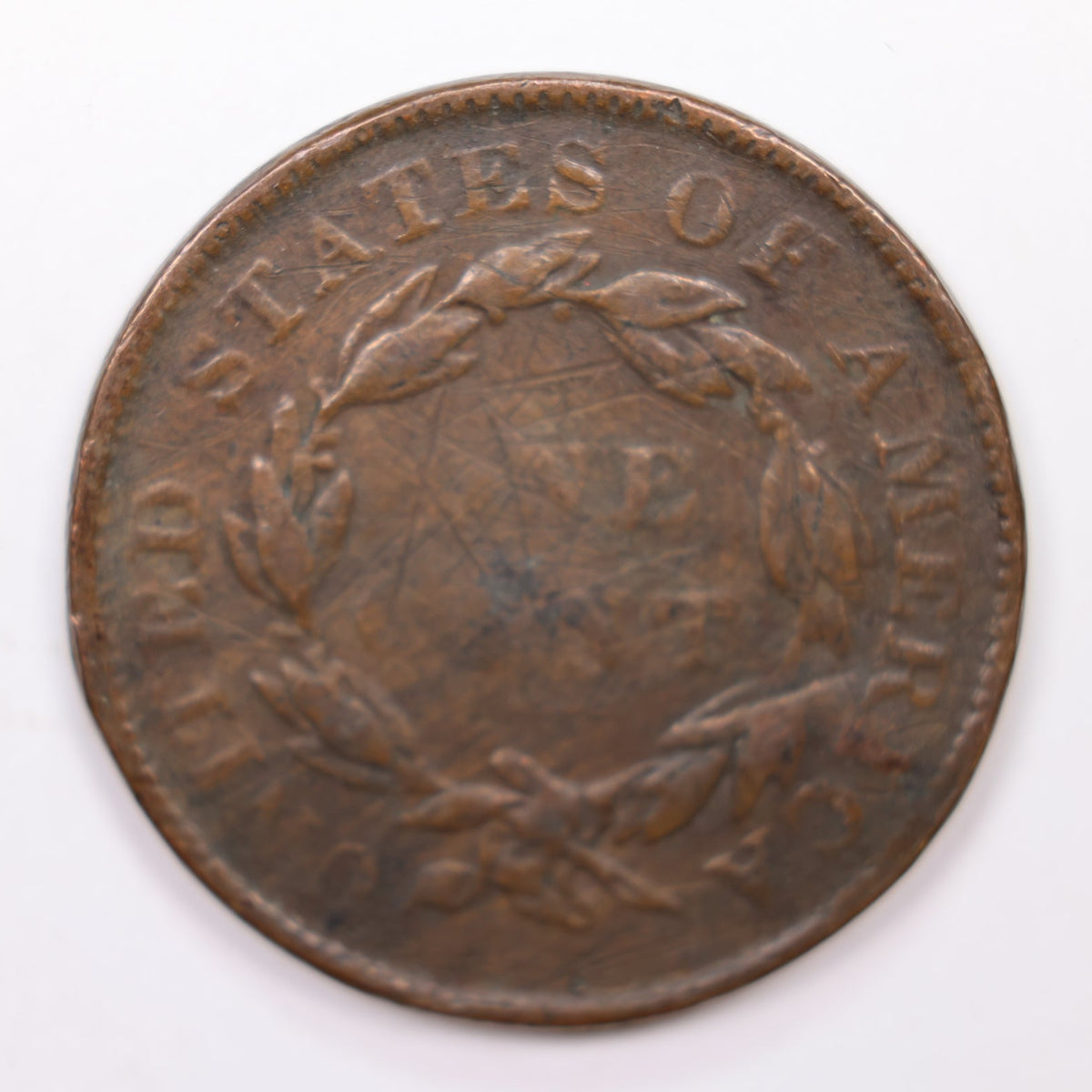 1836 Coronet Head Large Cent, Fine Detailed Circulated Coin, Store #CT025.