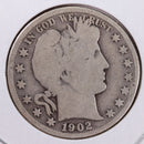 1902-S Barber Silver Half Dollar., Good., Circulated Coin., Store