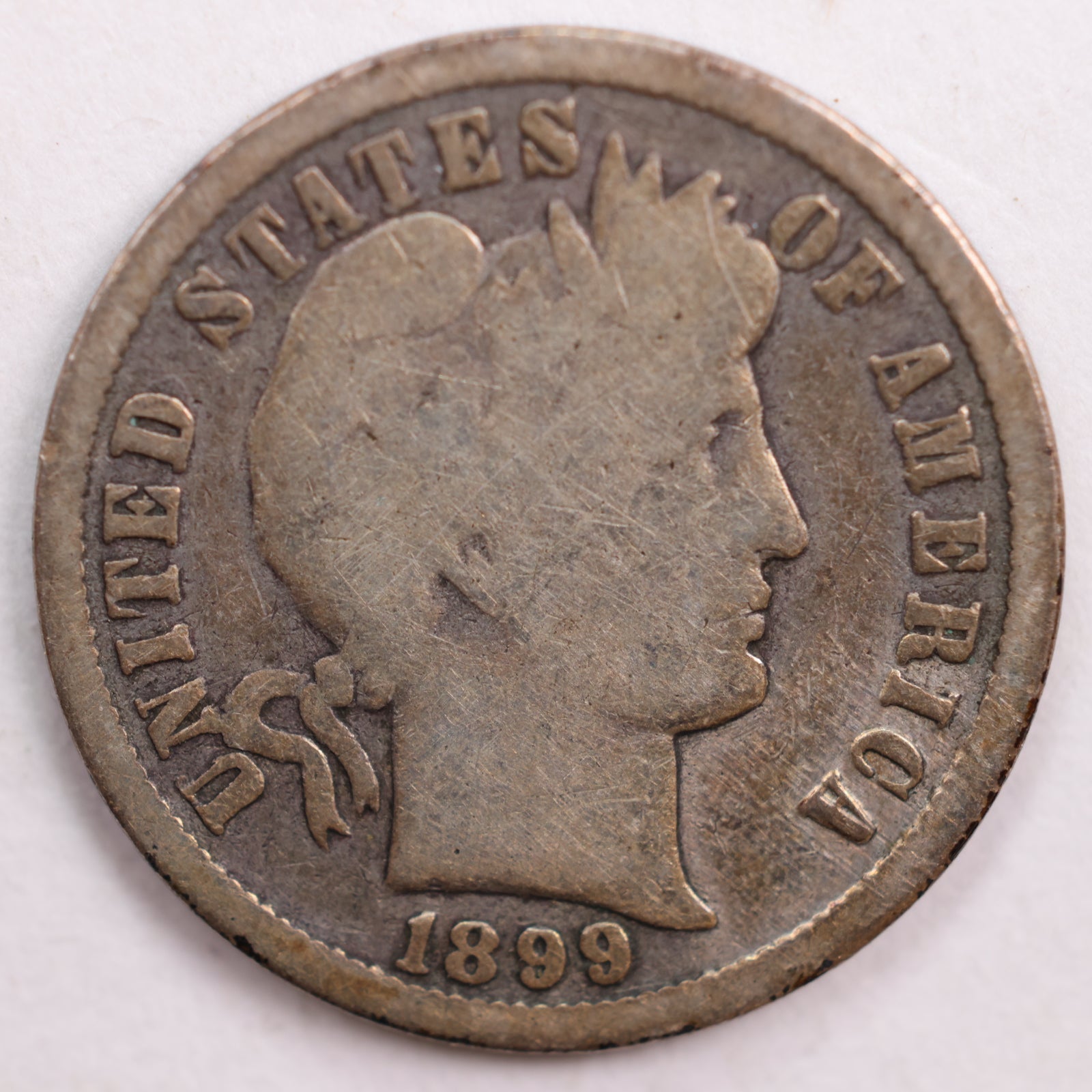 1899-O Barber Silver Dime, Very Good Circulated Coin, Store #DE0502