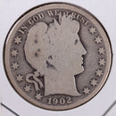 1902-S Barber Silver Half Dollar., Good., Circulated Coin., Store