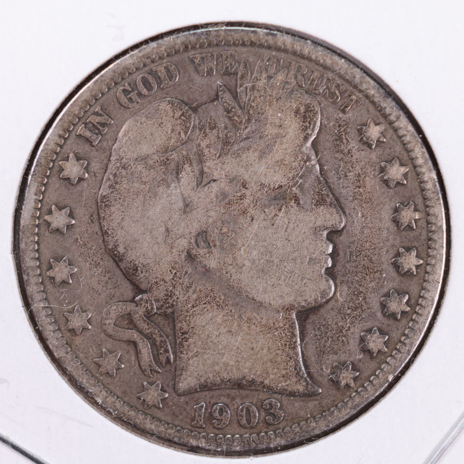 1903-S Barber Silver Half Dollar, Very Good Circulated Coin, Store #HR076
