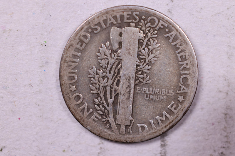 1916-S Mercury Silver Dime., Very Good., Store