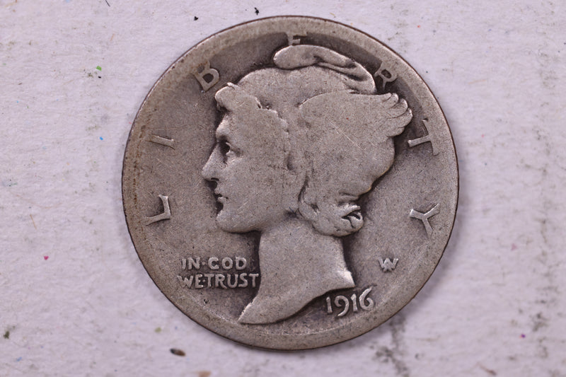 1916-S Mercury Silver Dime., Fine., Store