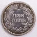 1902 Barber Silver Dime, Very Fine Circulated Coin, Store