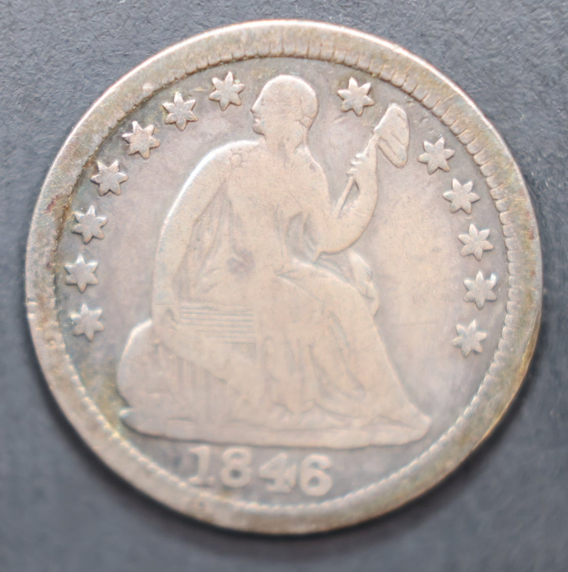 1846 Seated Liberty Half Dime, "VERY HARD DATE, Fine Circulated Coin, Store #HE079.
