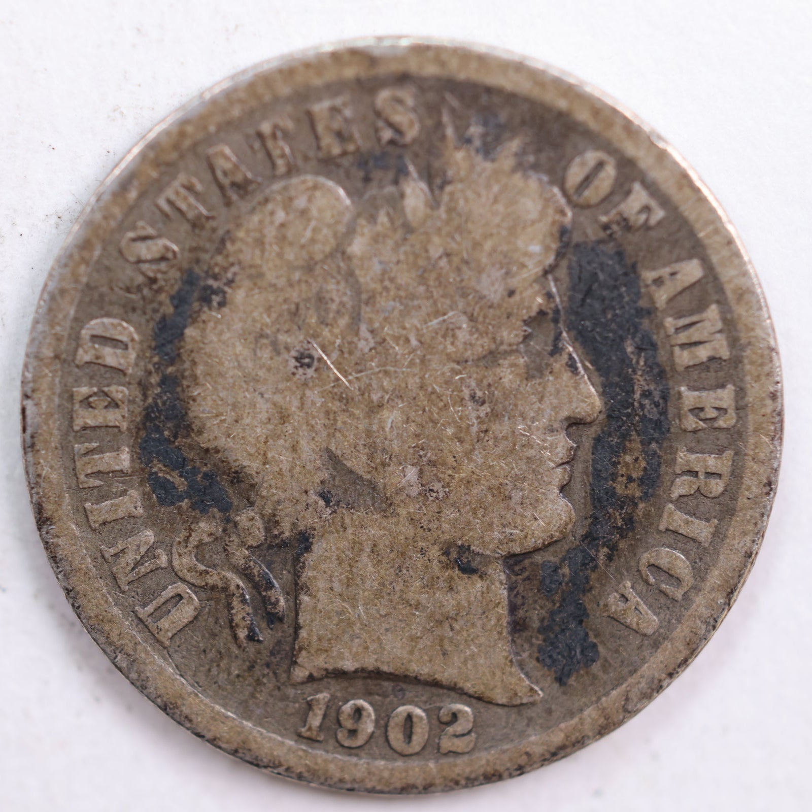 1902 Barber Dime, Good Circulated Coin, Store #DE0488