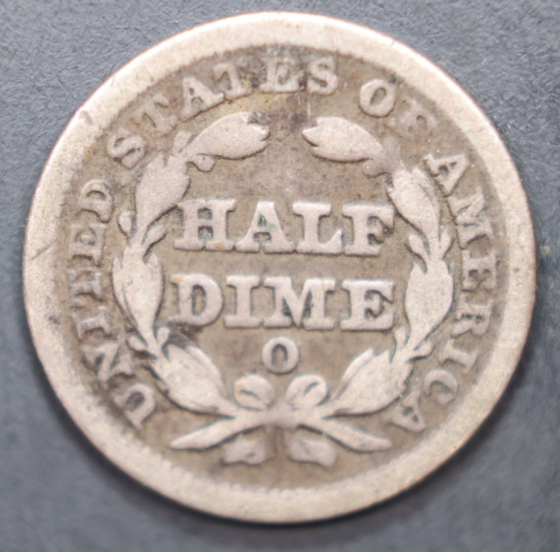 1849-O Seated Liberty Half Dime, "Better DATE, Fine Circulated Coin, Store #HE081.