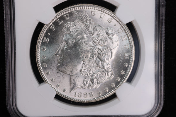 1888-S Morgan Silver Dollar, Harder Date, Blast White, NGC Certified. Store #83050