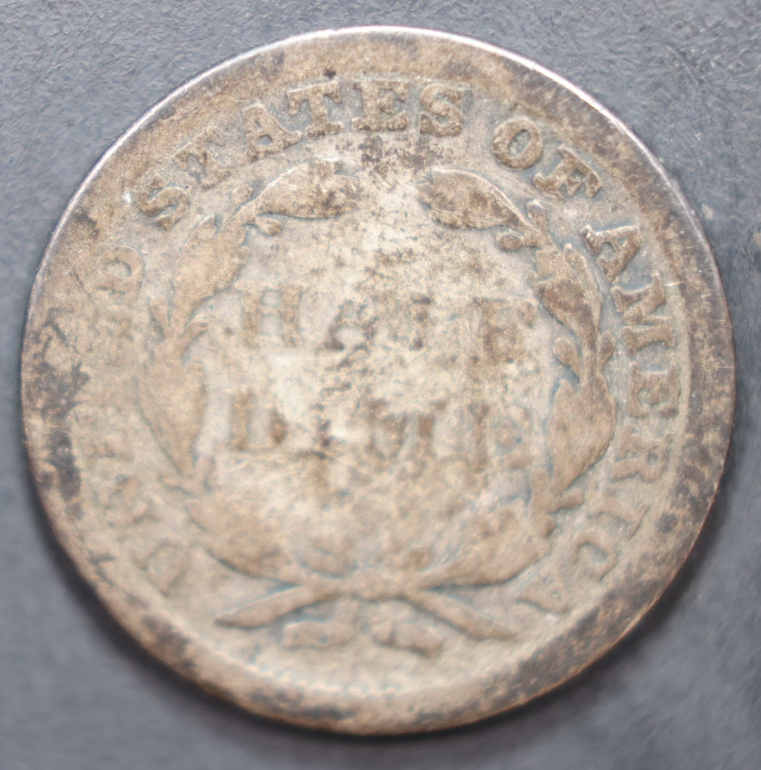 1851 Seated Liberty Half Dime, Good Plus Circulated Coin, Store #HE082.