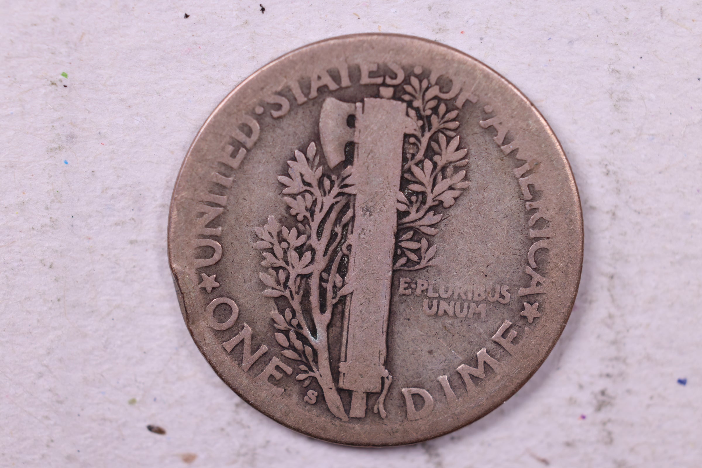 1916-S Mercury Silver Dime., Very Good., Store  #19706