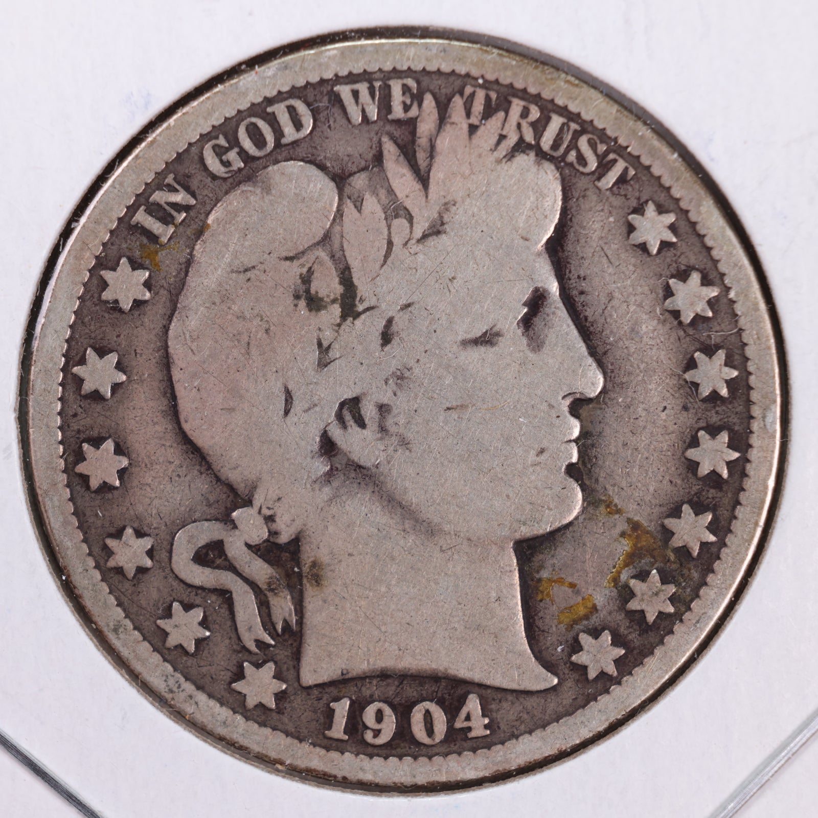 1904-O Barber Silver Half Dollar, Very Good Circulated Coin, Store #HR083