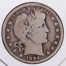 1904-O Barber Silver Half Dollar., Very Good., Circulated Coin., Store
