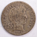 1903 Barber Silver Dime, Good Circulated Coin, Store