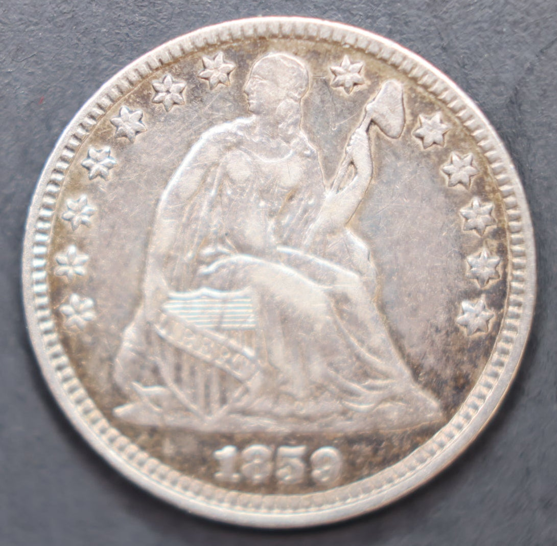 1859 Seated Liberty Half Dime, Extra Fine Circulated Coin, Store #HE084.