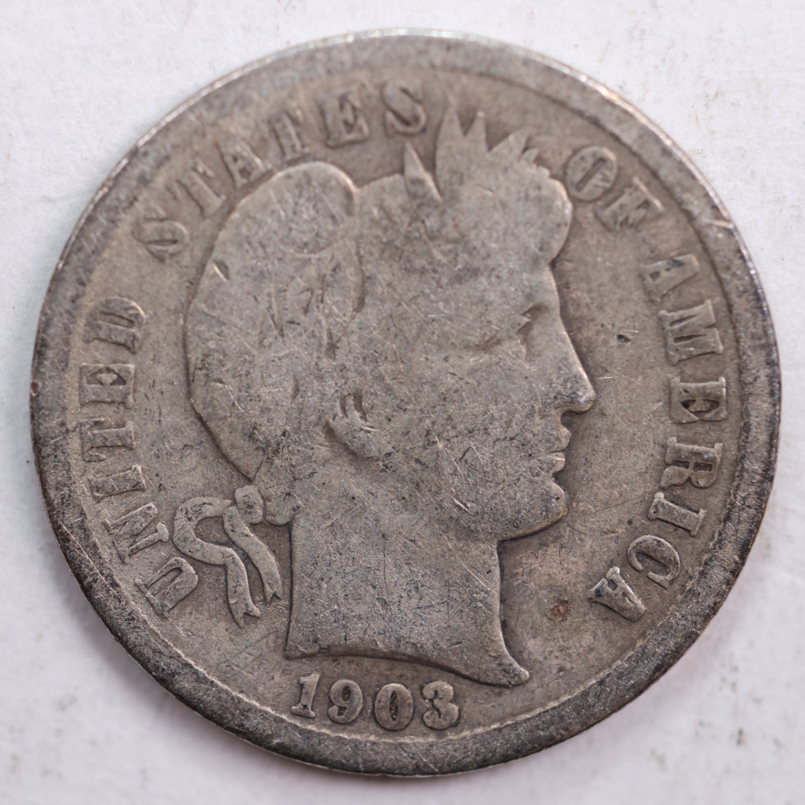 1903 Barber Dime, Good Circulated Coin, Store #DE0485