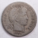1903 Barber Silver Dime, Good Circulated Coin, Store